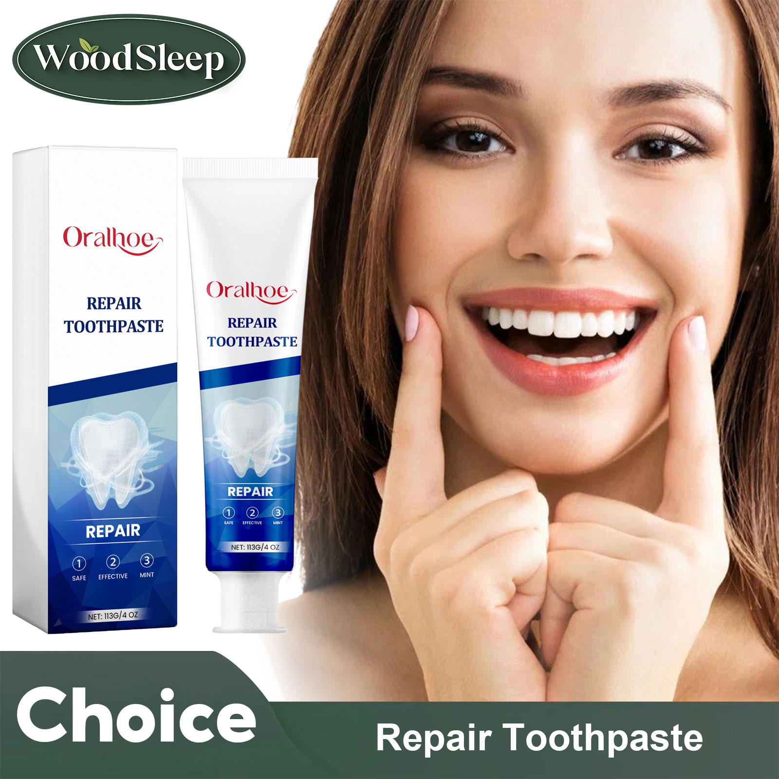 Teeth Whitening Paste - 불소 프리 치약, 충치 치료, 부식