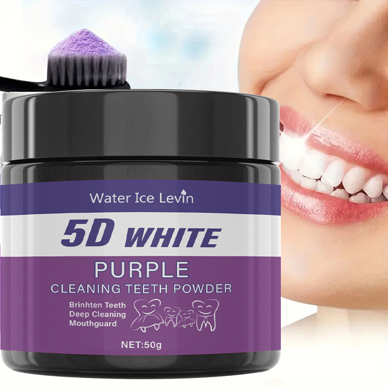 Teeth Whitening Baking Soda - 5D 화이트 치아 미백 파우더. 퍼플