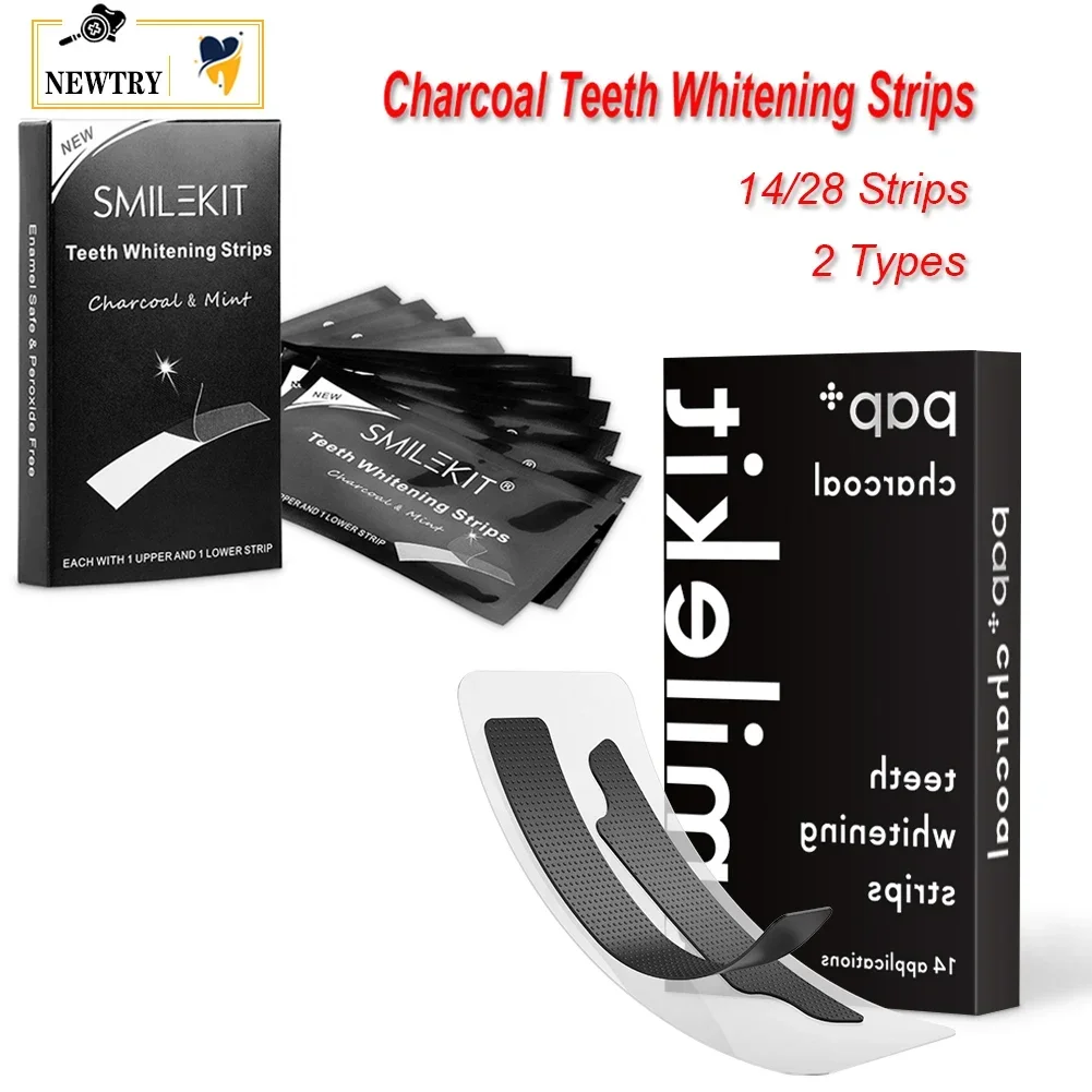 Teeth Whitening Crest - 28/14Pcs 새로운 PAP + 숯 젤