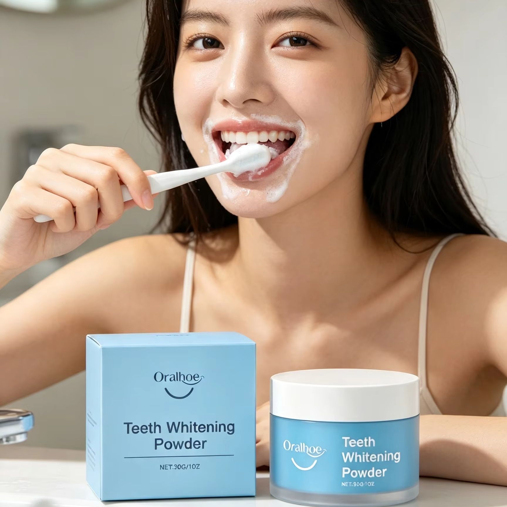 Teeth Whitening Flash - 오랄호 치아 미백 파우더, 치아 얼룩