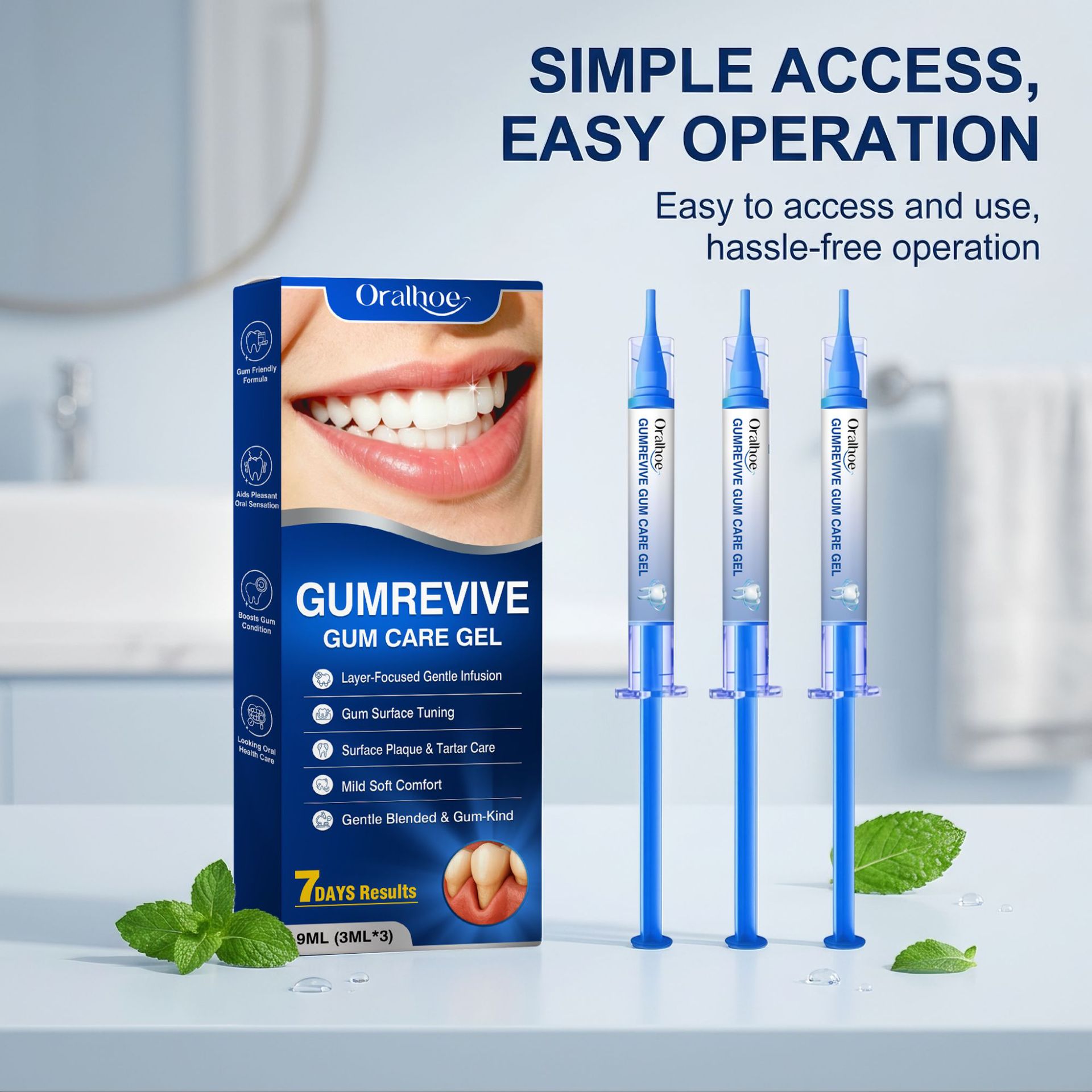 Teeth Whitening Hydrogen Peroxide - 구강 관리 젤 3개입 잇몸 세척