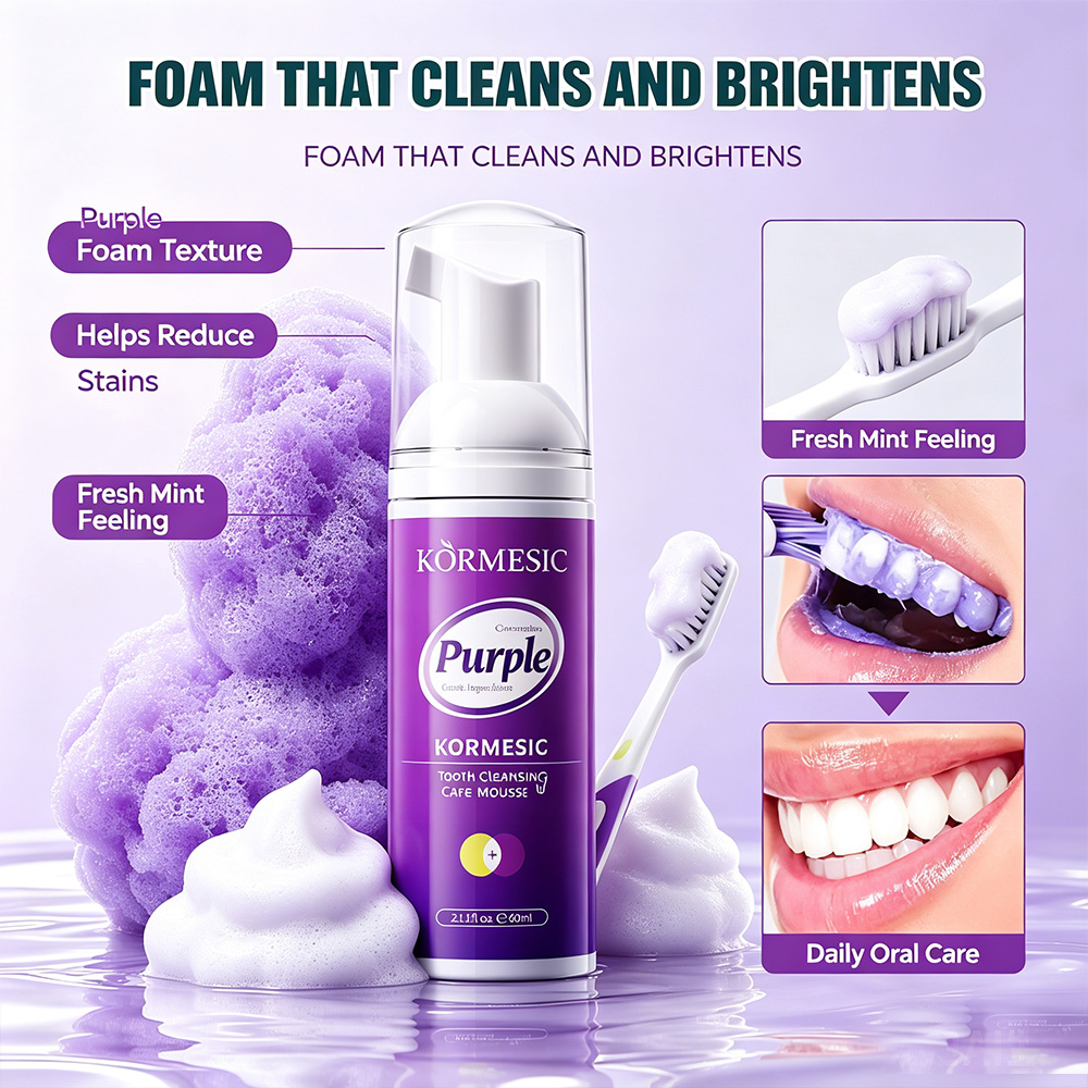 Teeth Whitening Crest - 퍼플 화이트닝 치아 무스 폼 V34
