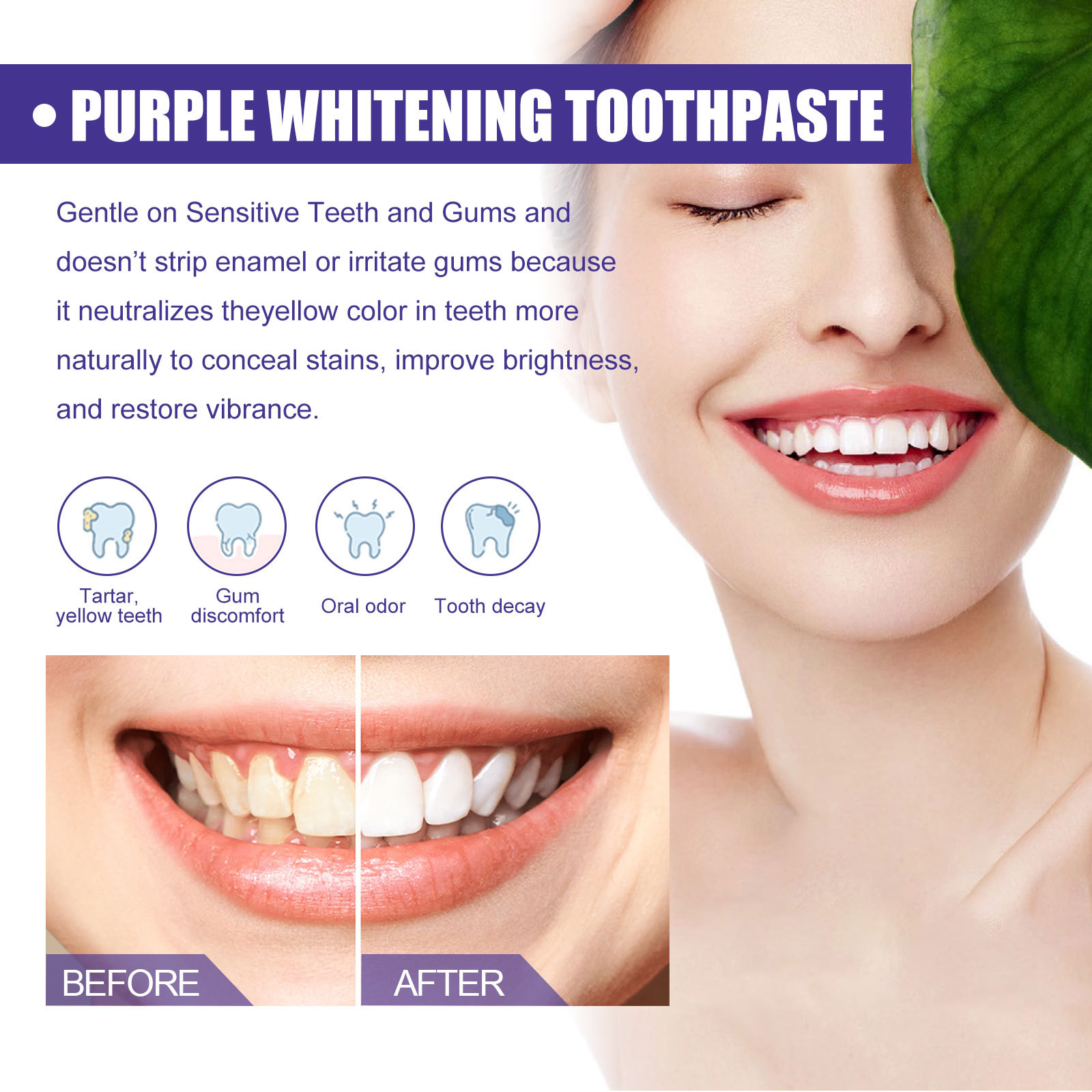 퍼플 치약 치아 미백 황색 얼룩 제거 치석 제거 상쾌한 - Teeth Whitening Crest 리뷰 및 가격