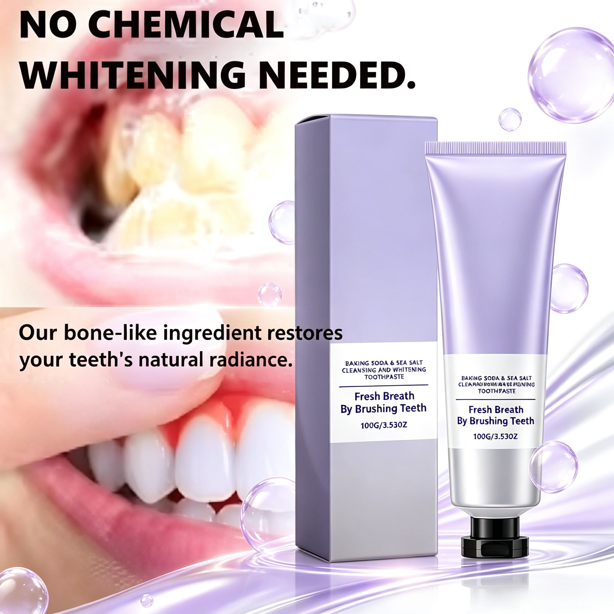 베이킹소다 & 해염 치약, 딥 클렌징, 치아 미백, 상 - Teeth Whitening Baking Soda 리뷰 및 가격