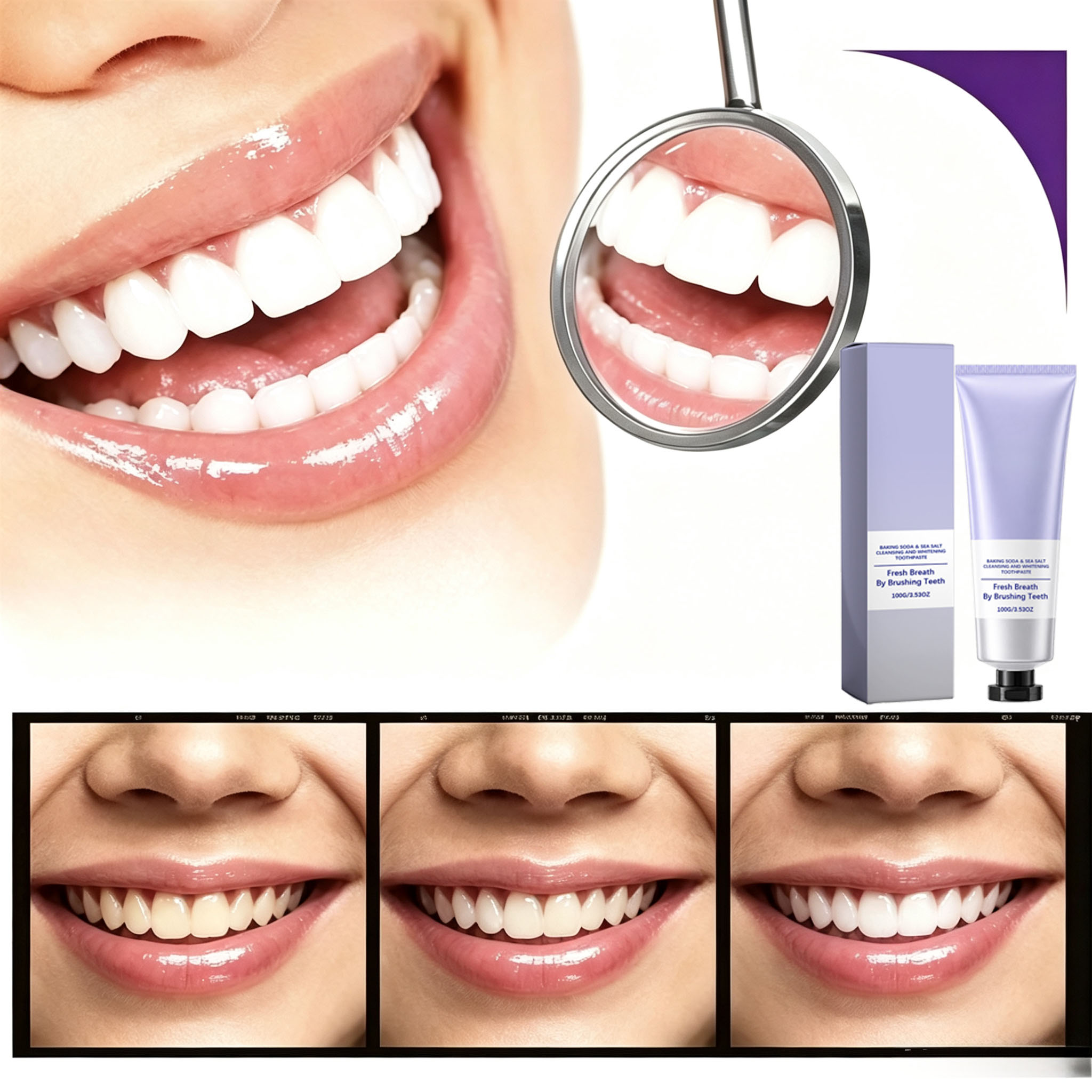 베이킹소다 & 해염 치약, 딥 클렌징, 치아 미백, 상 - Teeth Whitening Baking Soda 리뷰 및 가격