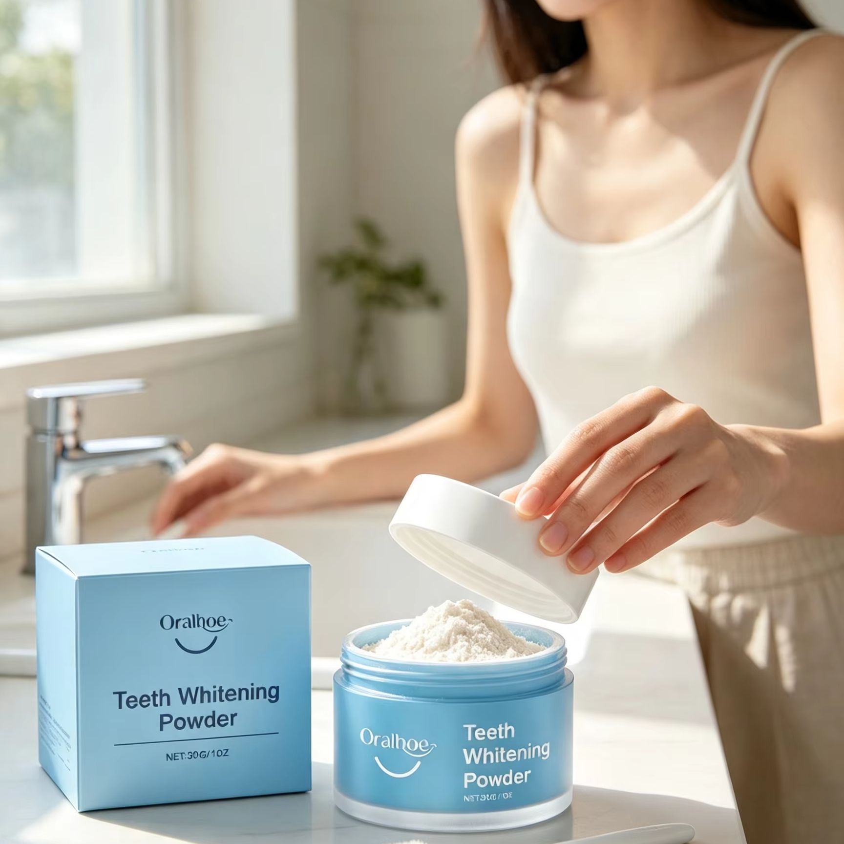 오랄호 치아 미백 파우더, 치아 얼룩 제거, 딥 클리닝 - Teeth Whitening Flash 리뷰 및 가격