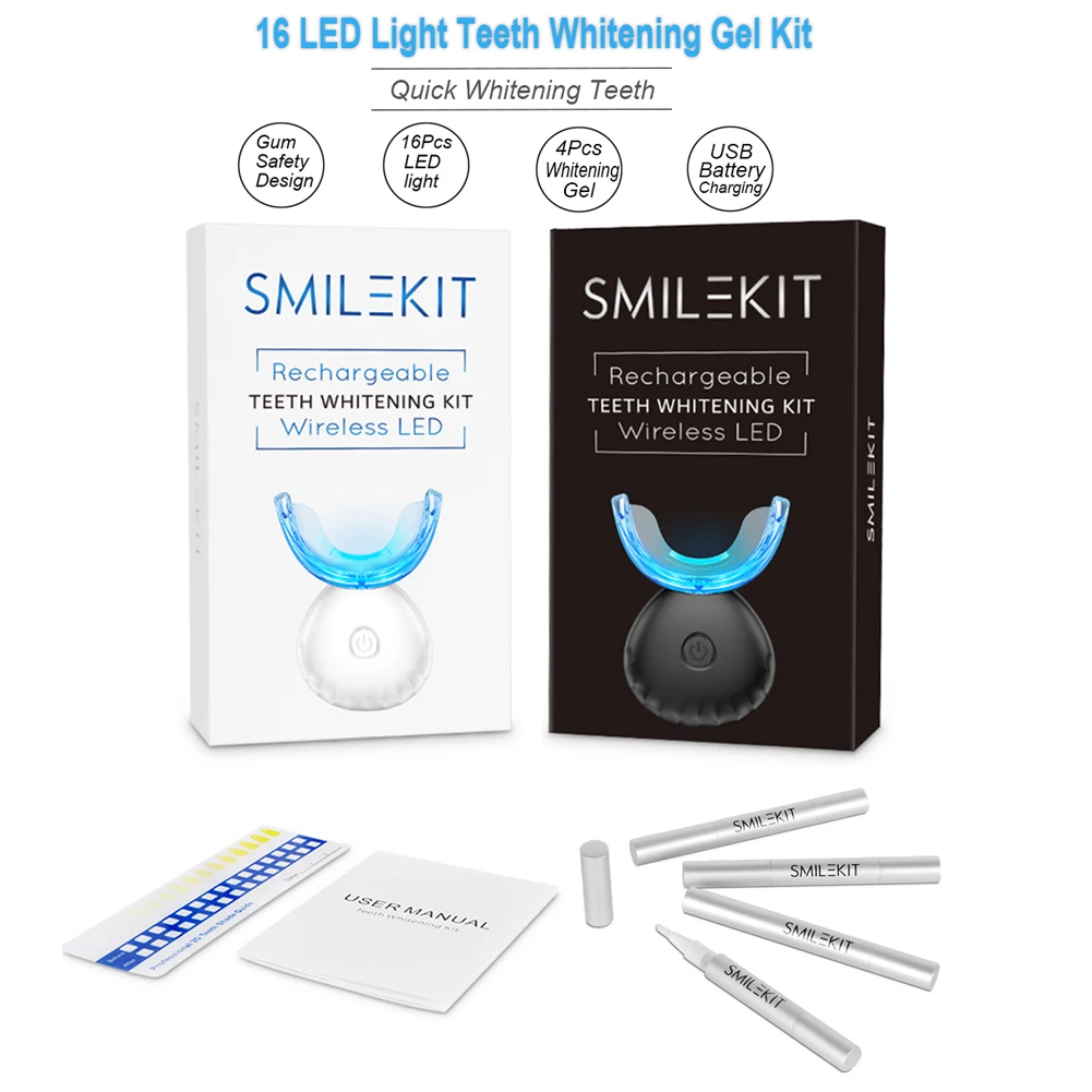 치과 치아 미백 키트 미니 16 LED 콜드 라이트 3 - Teeth Whitening Gel Pen 리뷰 및 가격