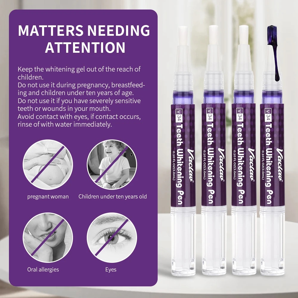 바츨라프 V34 퍼플 치아 미백 젤 펜, 얼룩 제거 및 - Teeth Whitening Gels 리뷰 및 가격