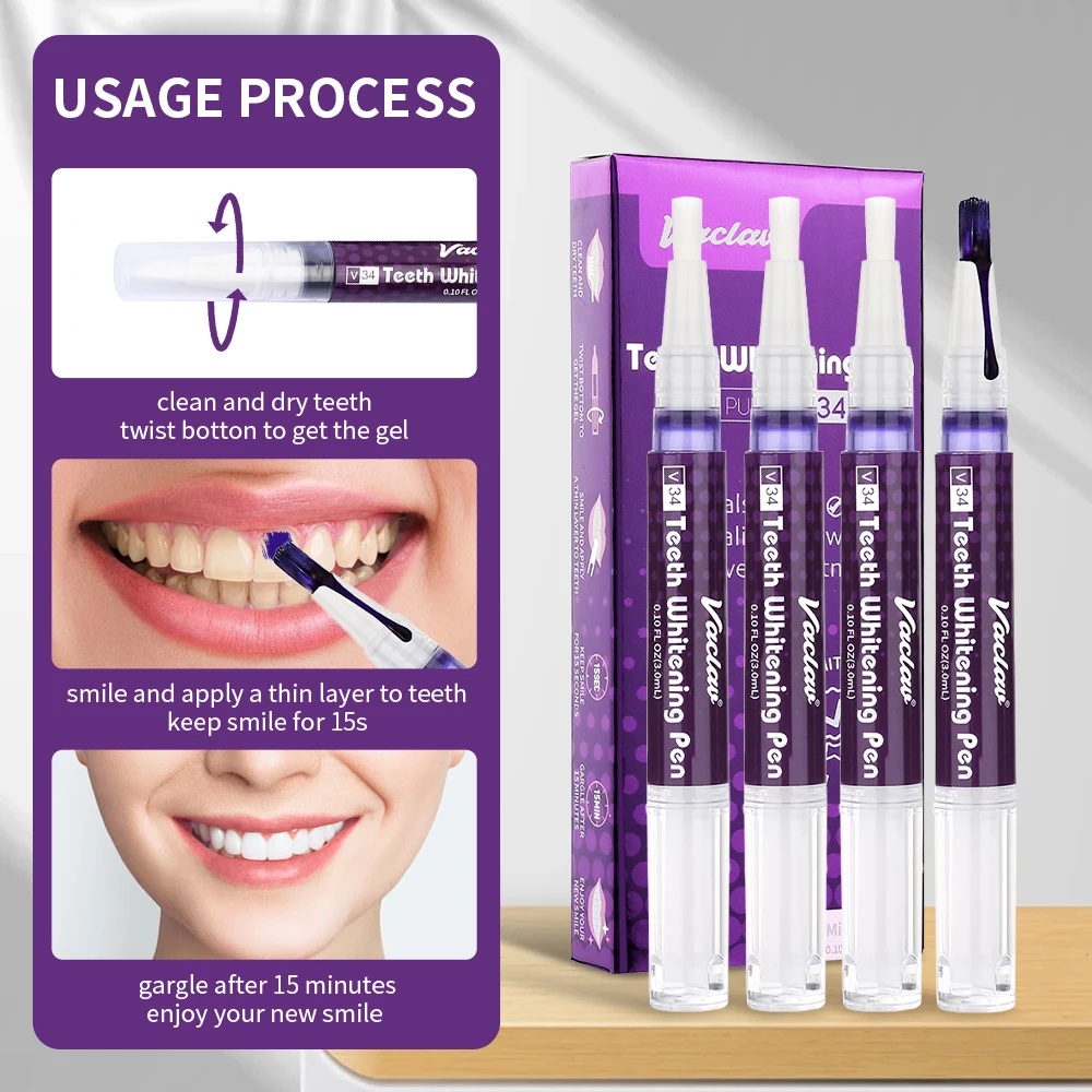 바츨라프 V34 퍼플 치아 미백 젤 펜, 얼룩 제거 및 - Teeth Whitening Gels 리뷰 및 가격