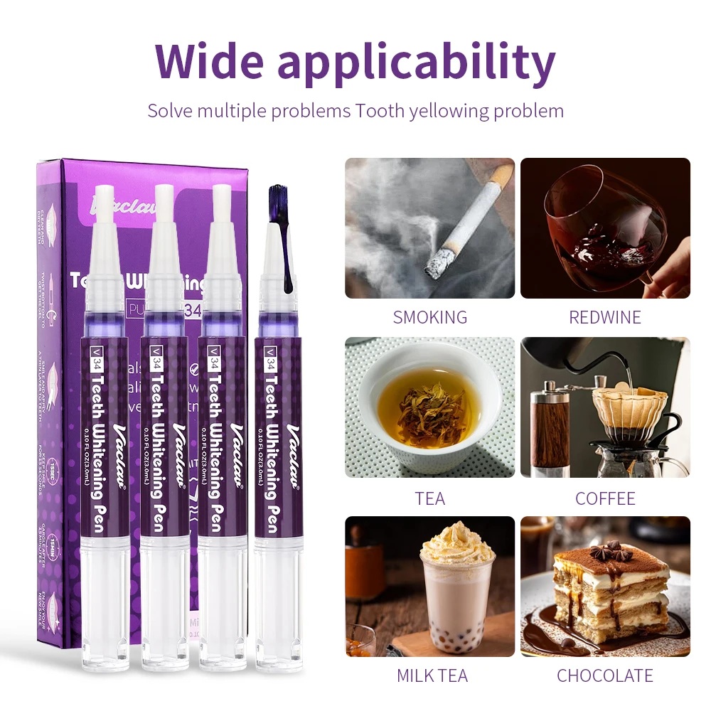 바츨라프 V34 퍼플 치아 미백 젤 펜, 얼룩 제거 및 - Teeth Whitening Gels 리뷰 및 가격